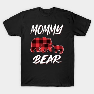 Mommy Bear Red Plaid Christmas Pajama Matching Family Gift T-Shirt